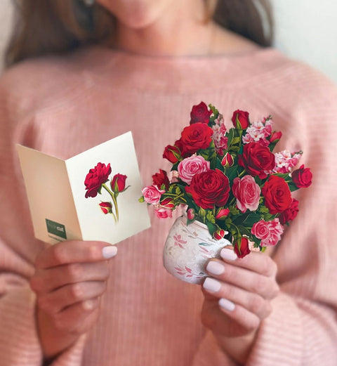 Mini Blooming Roses Pop-Up Card, 5.25"x6"