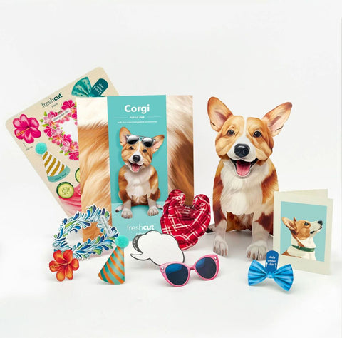 Corgi Pop-Up Greeting Card, 10.25"x7.75"