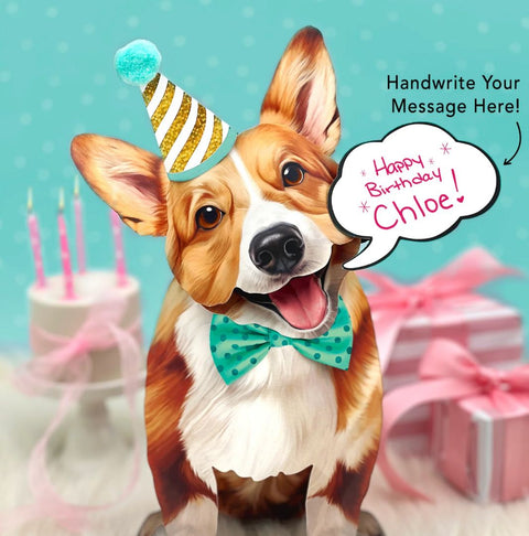 Corgi Pop-Up Greeting Card, 10.25"x7.75"