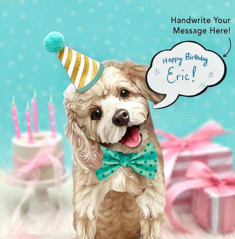 Poodle Pop-Up Greeting Card, 10.25"x7.75"