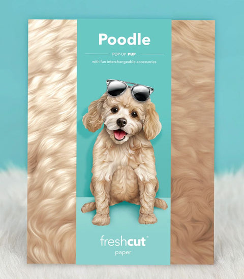 Poodle Pop-Up Greeting Card, 10.25"x7.75"