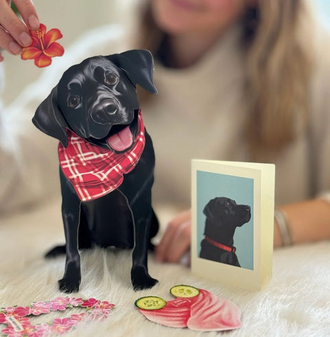 Black Lab Pop-Up Greeting Card, 10.25"x7.75"