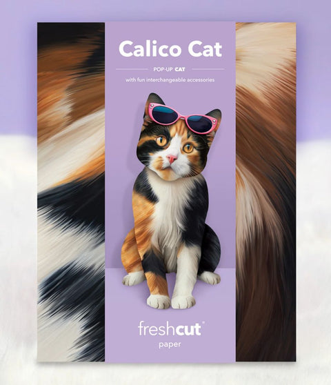 Calico Cat Pop-Up Greeting Card, 10.25"x7.75"