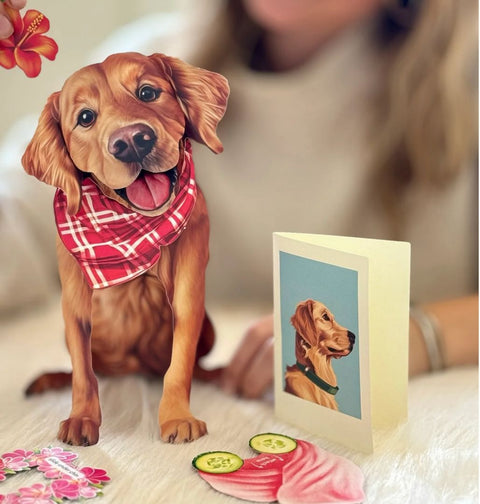 Golden Retriever Pop-Up Greeting Card, 10.25"x7.75"