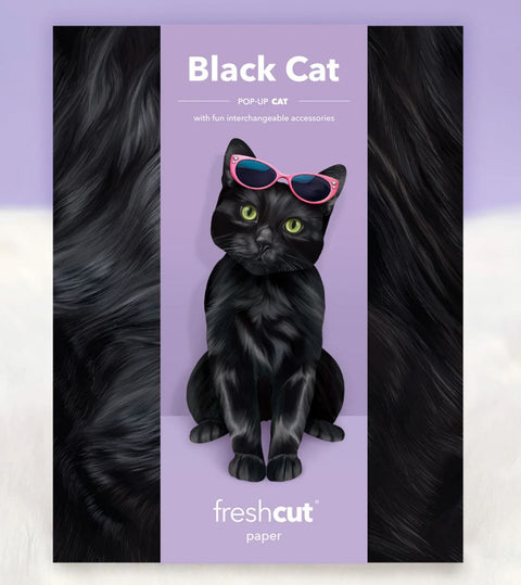 Black Cat Pop-Up Greeting Card, 10.25"x7.75"