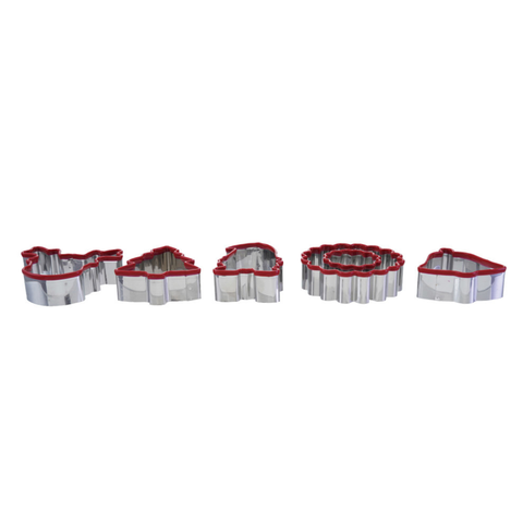 Set Of Six Holiday Cookie Cutters - Red