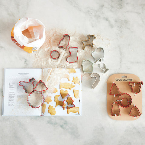 Set Of Six Holiday Cookie Cutters - Red