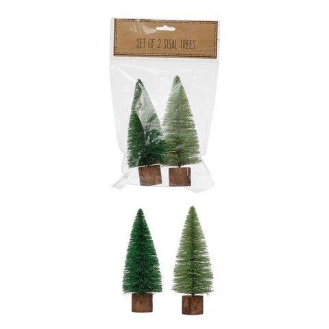 Set of 2 Bottle Brush Trees in Bag, Green