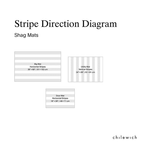 Chilewich Bold Stripe Shag Mats - Black & White