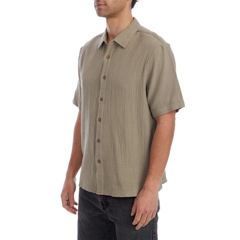 Shane Short Sleeve Button Up Gauze Shirt