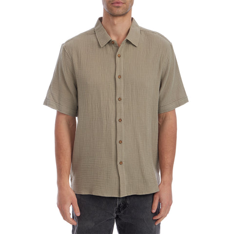 Shane Short Sleeve Button Up Gauze Shirt