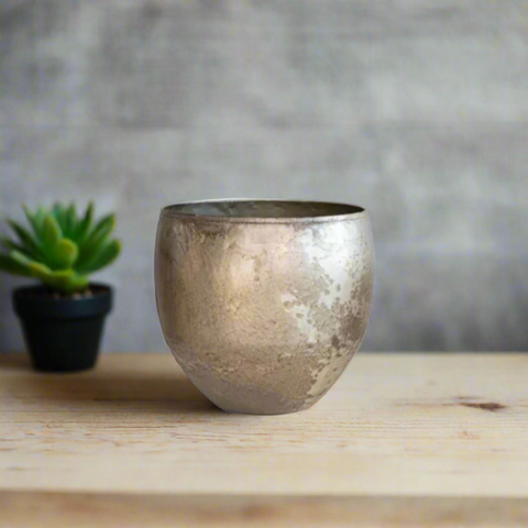 large silver plant pots Shaw Metal Planter, 5.5" – Belleville Market