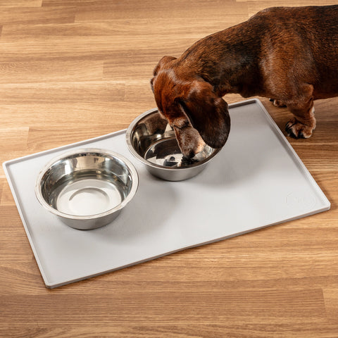 Silicone Mess Free Pet Placemat - Light Gray
