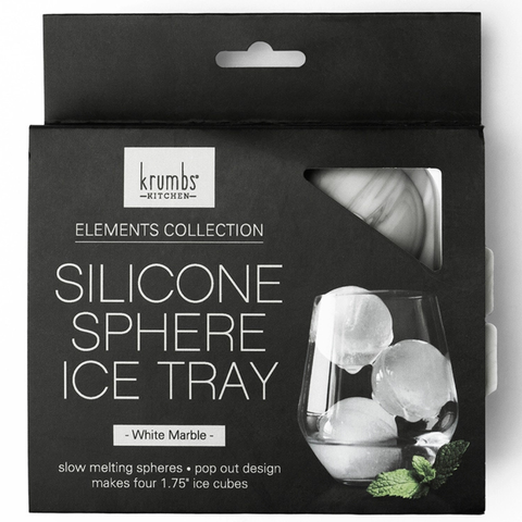 Silicone Sphere Ice Mold - White Marble