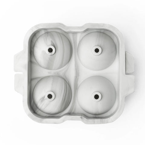 Silicone Sphere Ice Mold - White Marble