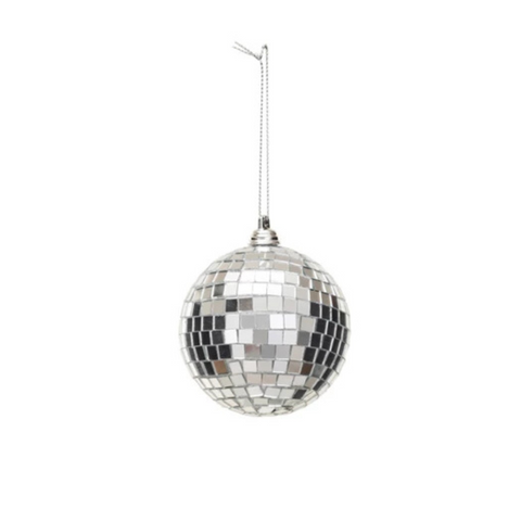 Silver Disco Ball Ornament, 3"