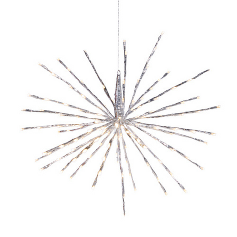 Silver Starburst With Lights, 23"