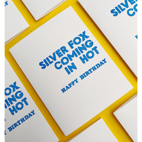 Silver Fox Letterpress Birthday Card - Richie Designs