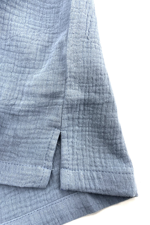 Sky Short Sleeve Button Up Gauze Shirt