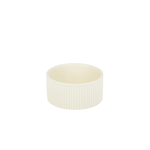 Small Jardin Ribbed Pet Bowl - Cream