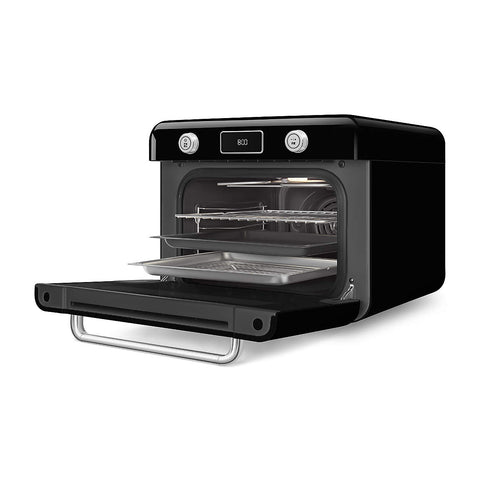 SMEG Retro Style Countertop Air Fry Oven With Steam, Black