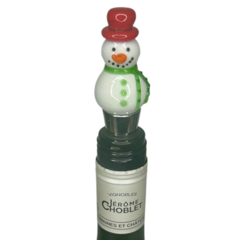Holiday Icon Bottle Stopper, Snowman w/ Red Hat
