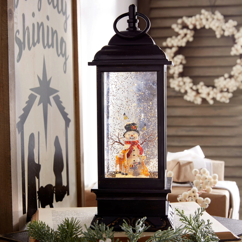 Snowman Musical Lighted Water Lantern