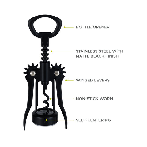 Soar™ Winged Corkscrew, Black
