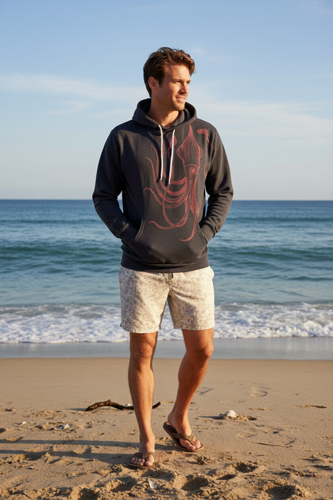 Squid Frank Fleece Hoodie - Charcoal