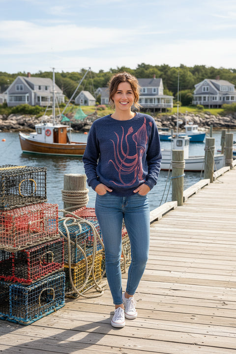 Squid Pia Tri Blend Pullover by Suppermaggie - Blueberry