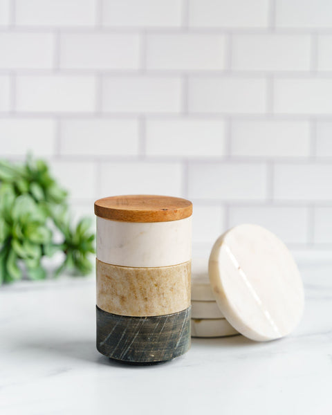 Stacking Marble Pinch Pots