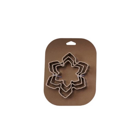 Stainless Steel Holiday Cookie Cutters on Card - Snowflake