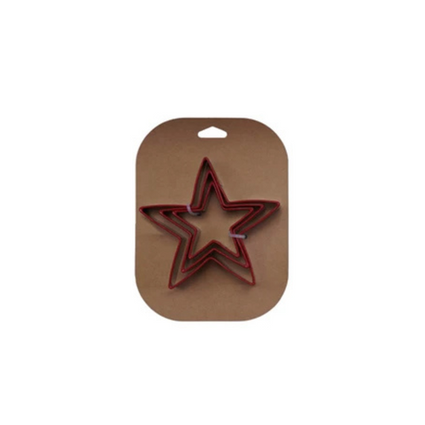 Stainless Steel Holiday Cookie Cutters on Card - Star