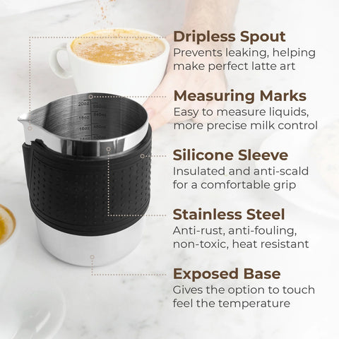 Stainless Steel Milk Frothing Pitcher - Kaffe