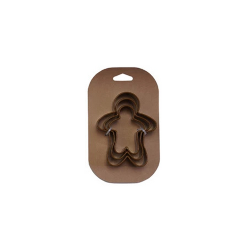 Stainless Steel Holiday Cookie Cutters on Card - Gingerbread