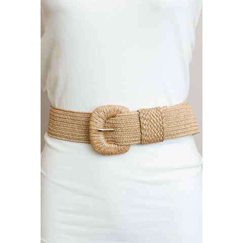 Stirata Raffia Belt - Tan