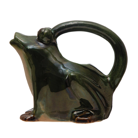 Stoneware Frog Watering Pitcher