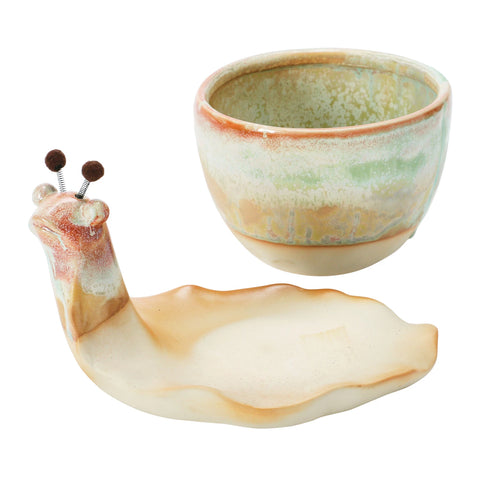 Stoneware Snail Planter
