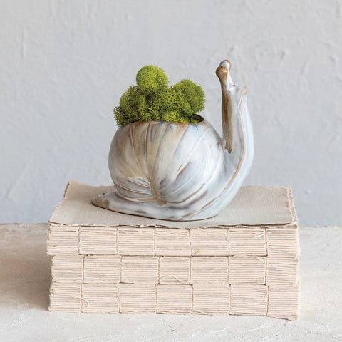 Stoneware Snail Vase/Planter