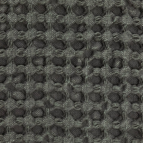 Stonewashed Cotton Waffle Weave Tea Towel, Charcoal