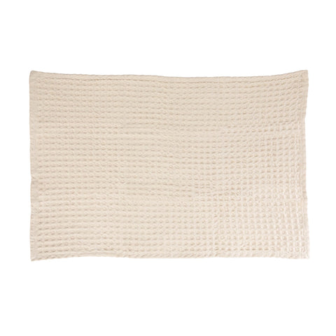 Stonewashed Cotton Waffle Weave Tea Towel, Natural