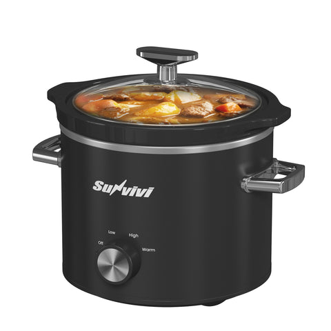 Sunvivi 2 Quart Slow Cooker With Removable Pot - Black