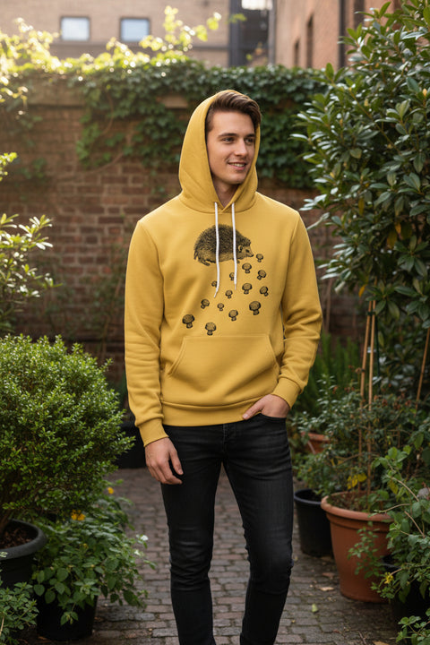 Hedgehog Frank Fleece Hoodie by Gaspar Gou - Mustard