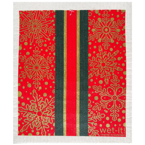 Swedish Dish Cloth - Gilded Snowflakes