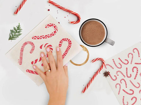 Swedish Dish Cloth - Large Candy Canes