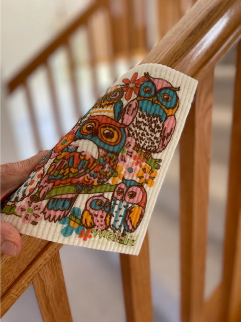 Swedish Dish Cloth - Owl Family