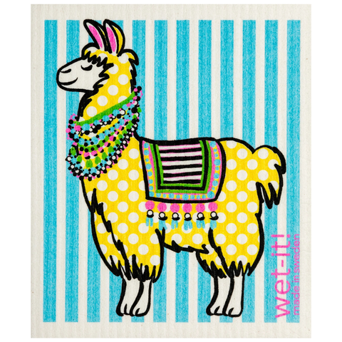Swedish Dish Cloth - Polka Llama
