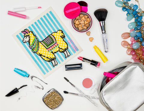 Swedish Dish Cloth - Polka Llama