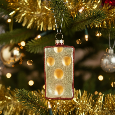 Glass Swiss Cheese Ornament