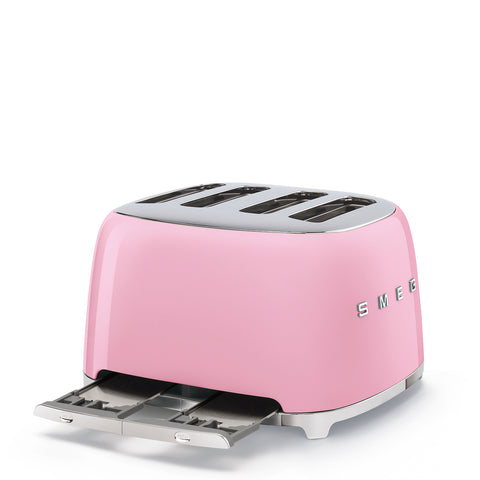 SMEG  Retro Style 4x4 Slot Toaster, Pink